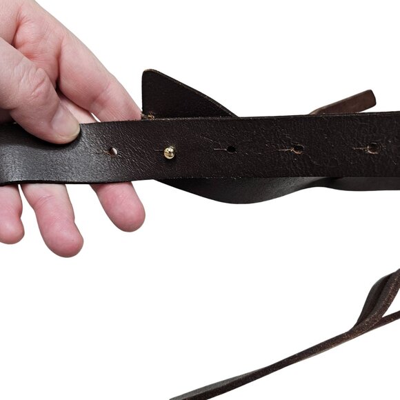 Brown Genuine Leather Adjustable‎ Belt With Knot Design For Women Size M 34 Boho - Picture 3 of 10